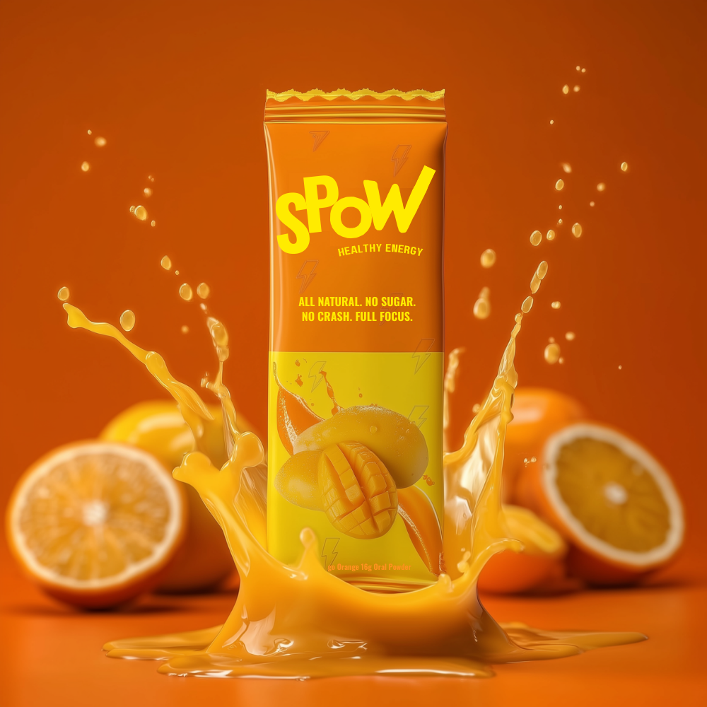 SPOW Focus and Energy - Mango Orange Iced Tea - Box of 10